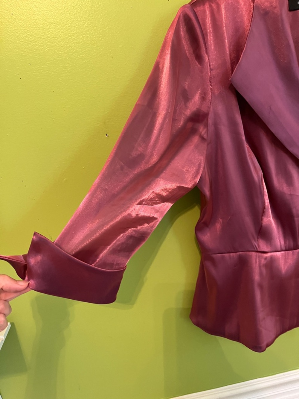 Metallic Raspberry Peplum Top - Picture 3 of 6